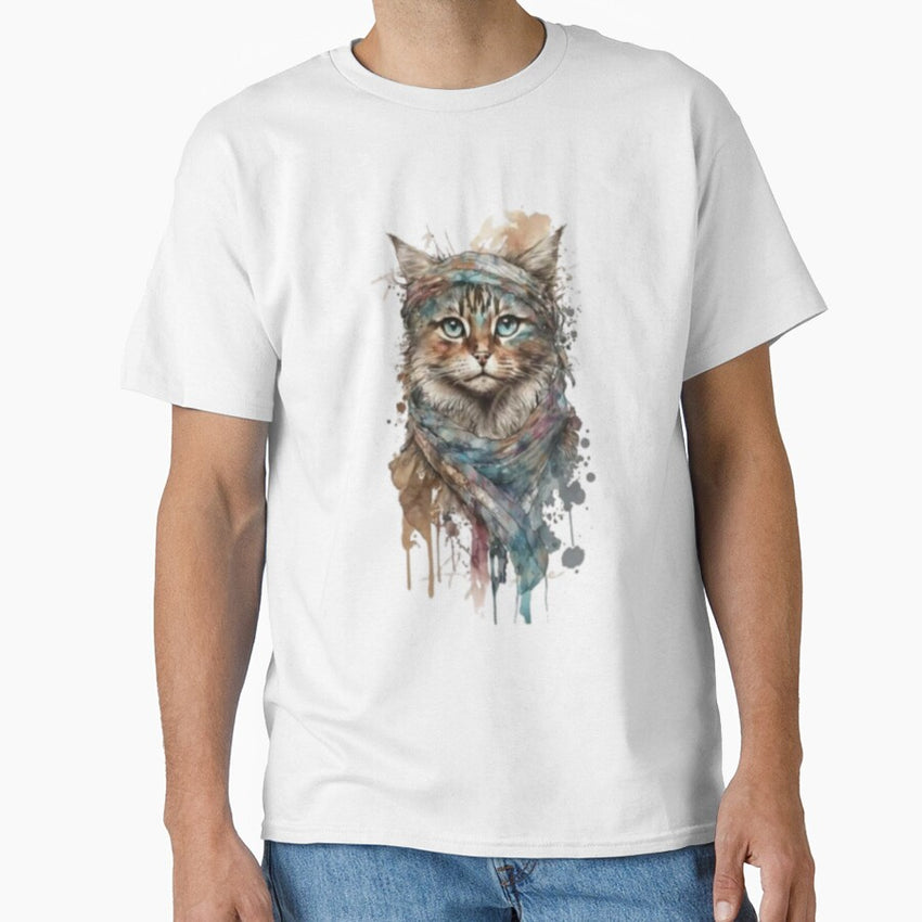 boho cat shirts & gifts for her, cat shirts, cat lover gifts, boho, cat mom shirts, t shirts, cat lover shirts, floral shirts, botanical shirts, floral cat shirts Classic T-Shirt