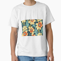 Beautiful retro flowers Classic T-Shirt