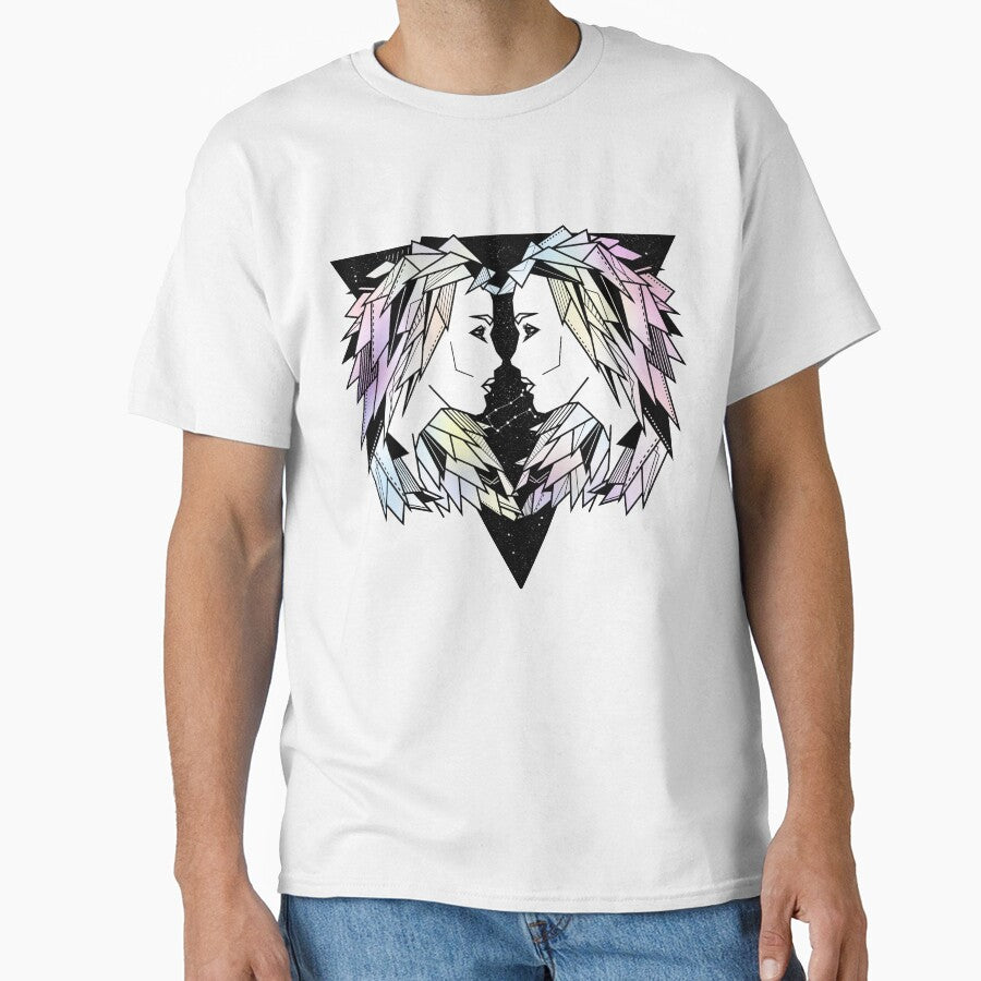 Gemini twins geometric illustration Classic T-Shirt
