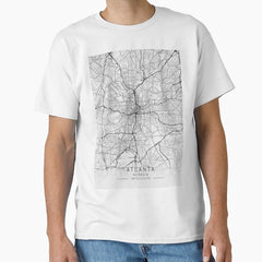 Atlanta - Georgia - US Gray City Map Classic T-Shirt