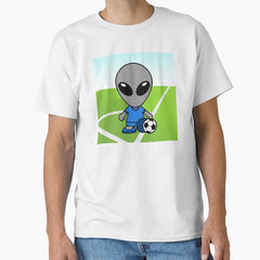 Alien Playing Football / Soccer Classic T-Shirt