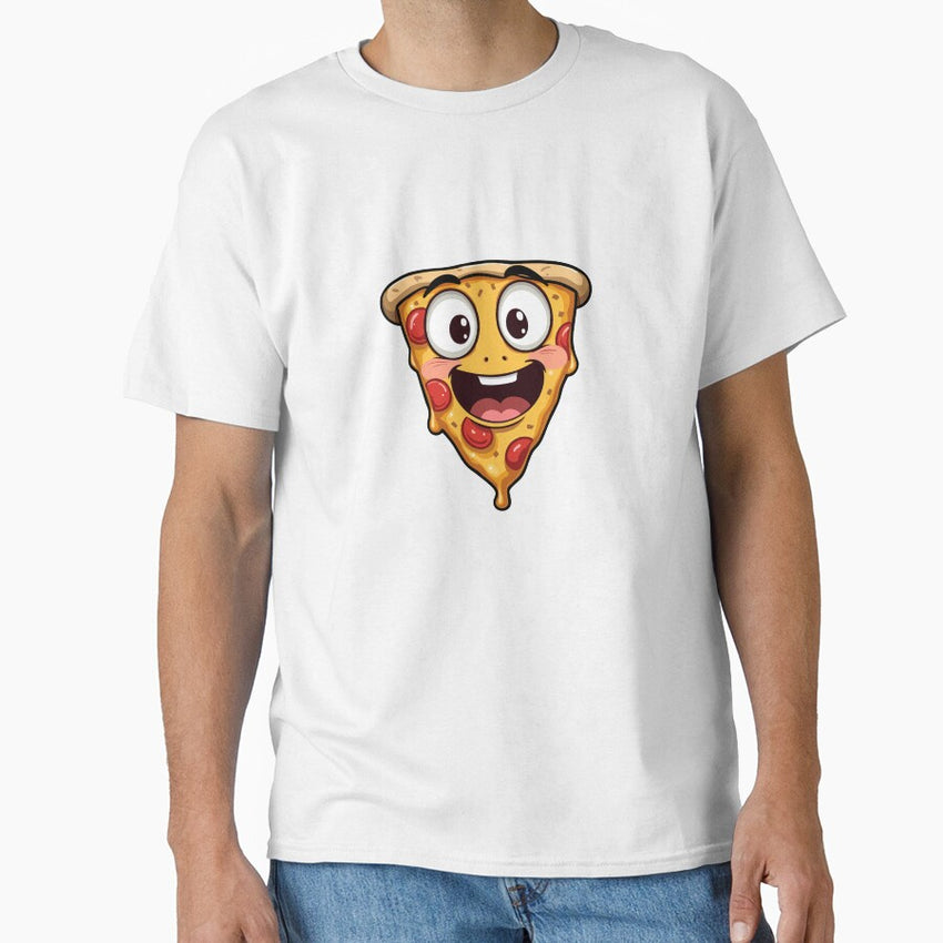 Happy Pizza Face Funny Art Classic T-Shirt