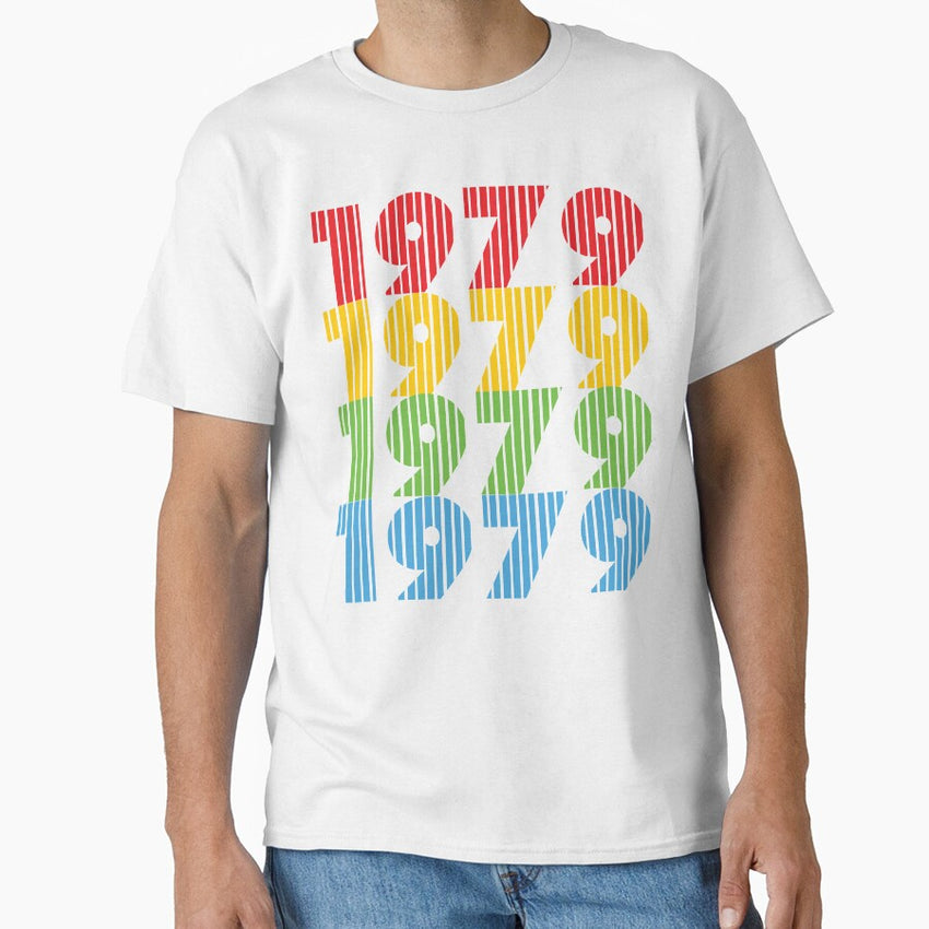 1979 Retro Design With Vertical Striped Lettering Classic T Shirt