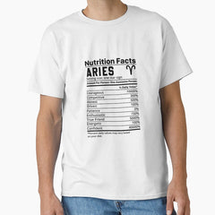 Zodiac Nutrition Facts Label Aries Classic T-Shirt