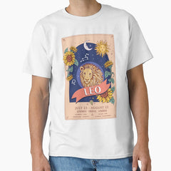 Leo Zodiac Flowers Sunflowers Classic T-Shirt