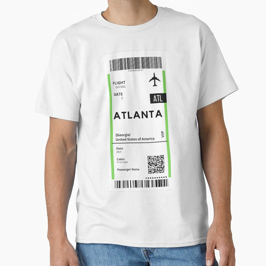 Atlanta Georgia Airplane Boarding Pass Classic T Shirt