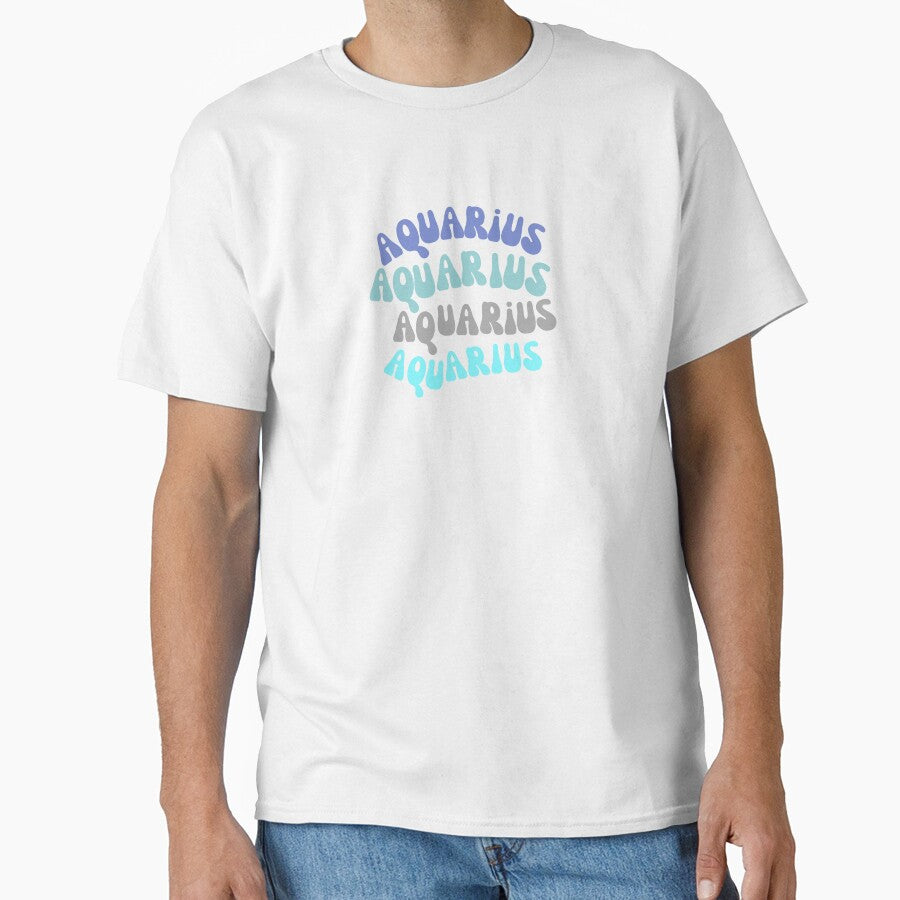 70s Aquarius | Aquarius | Zodiac Sticker Classic T-Shirt