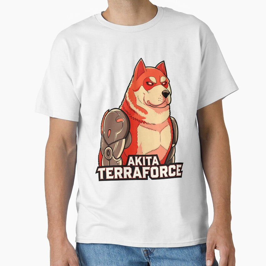 Akita Terraforce A Cool Cyborg Dog Superhero Classic T-Shirt