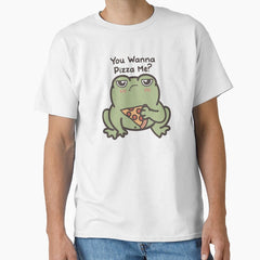 Angry Frog Pizza Pun You Wanna Pizza Me Classic T Shirt