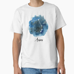 Aries Zodiac Sign Constellation Birth Sign Watercolor Art Classic T-Shirt