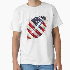 American Football Ball Watercolor Silhouette Classic T-Shirt