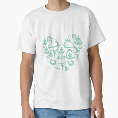 Aquamarine Yoga Heart Classic T Shirt