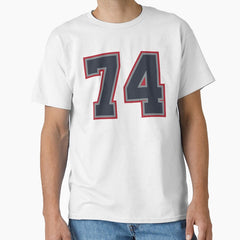 74 Navy Grey Red Sports Number Seventy-Four Classic T-Shirt