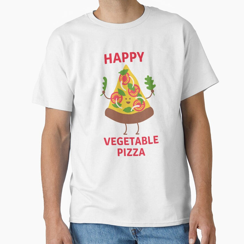 Happy Vegetable Pizza Classic T-Shirt