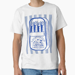 Tin Of Sardines Blue White Vintage Food Design Fisherman Aesthetic Classic T Shirt