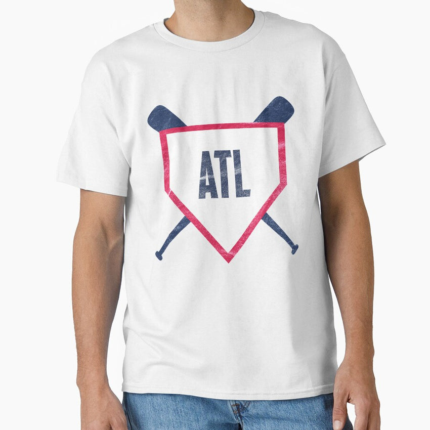 Atlanta Abbreviation Retro Baseball Home Plate Design Classic T-Shirt