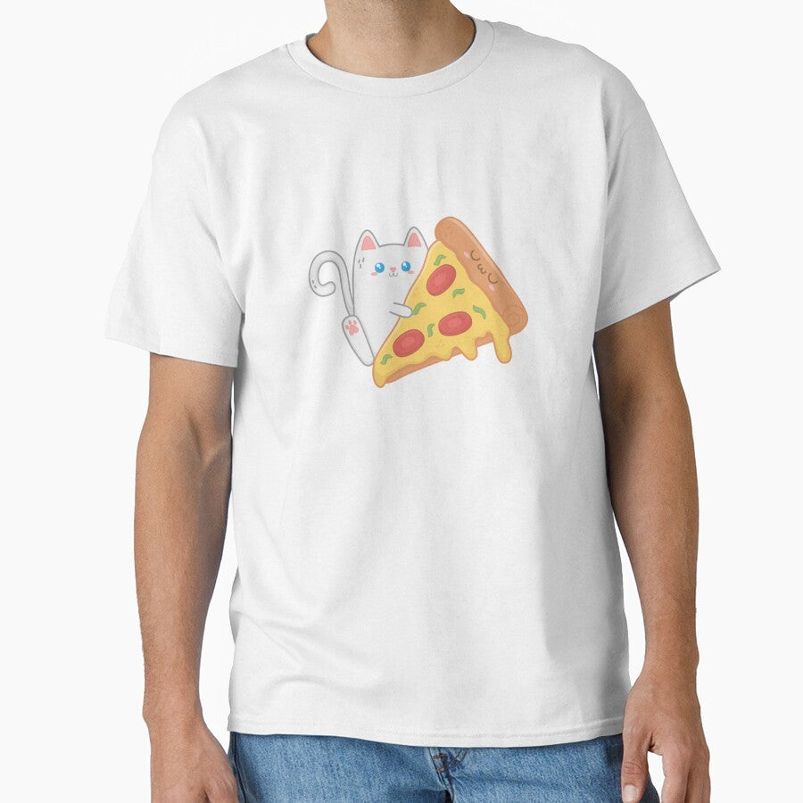 cat love pizza Classic T-Shirt