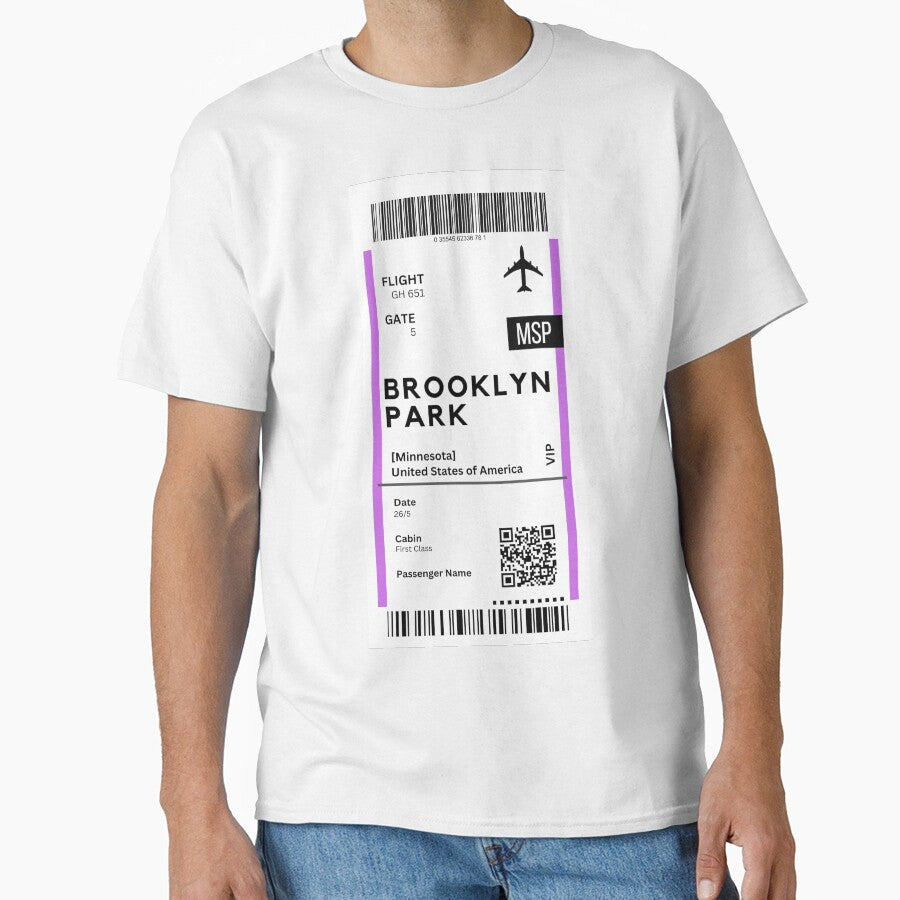 Brooklyn park, Minnesota Airplane Boarding pass Classic T-Shirt