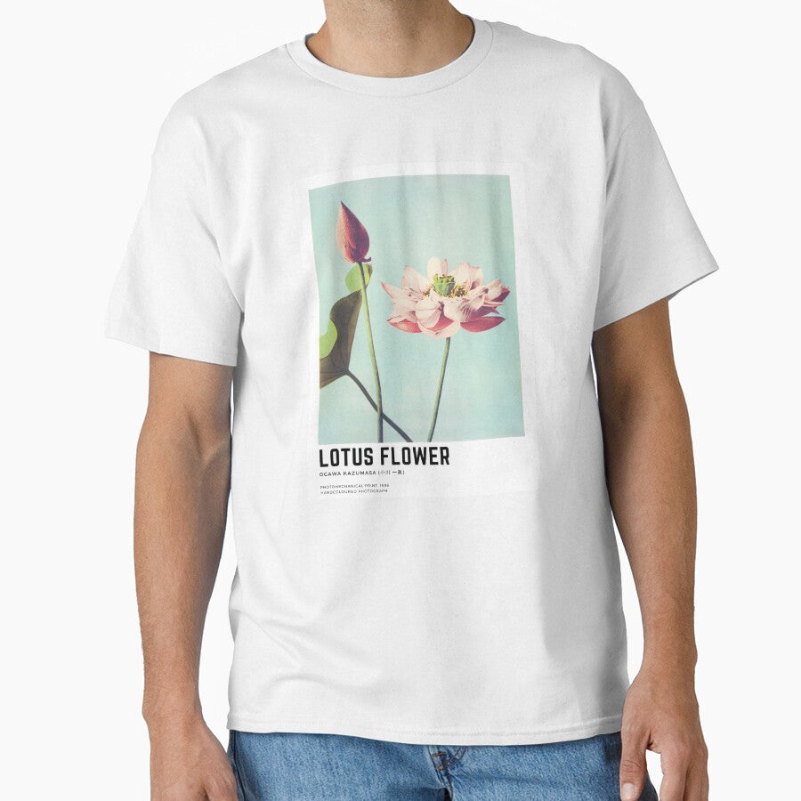 Vintage Floral Japanese Lotus Photo Classic T-Shirt