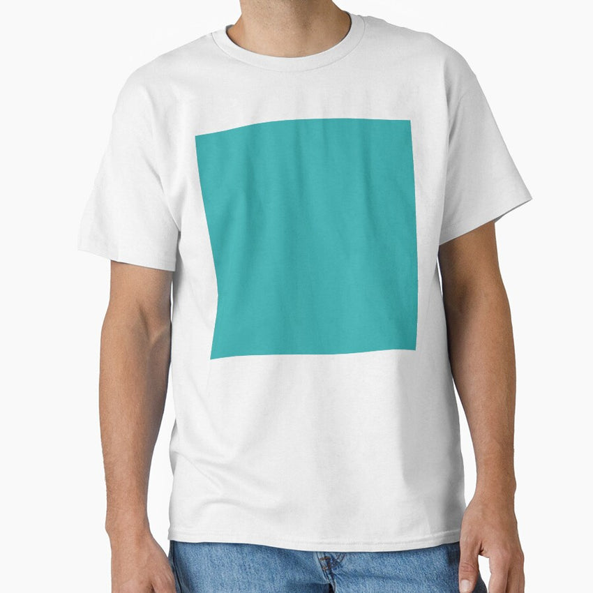 Aqua Blue Solid Color Bleu Abstracts Classic T Shirt
