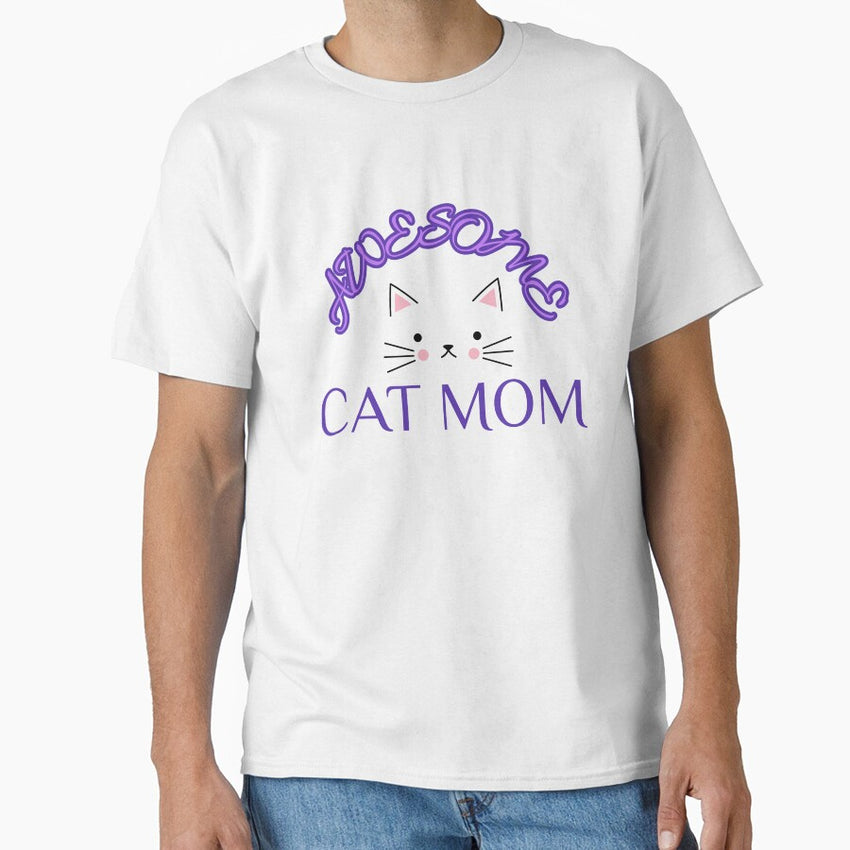 Awesome Cat Mom Classic T-Shirt
