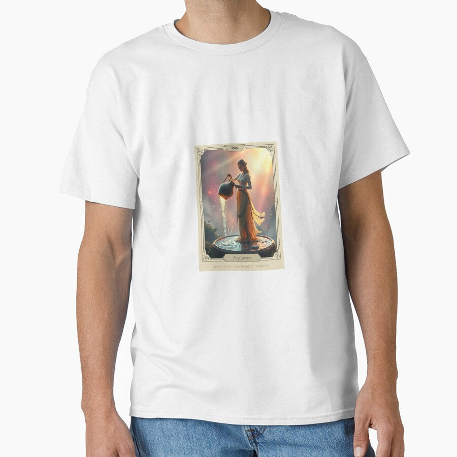 Aquarius Zodiac Sign Tarot Card Classic T-Shirt