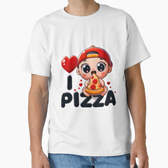 Cute Kawaii Pizza Lover Sticker - I Love Pizza Classic T-Shirt