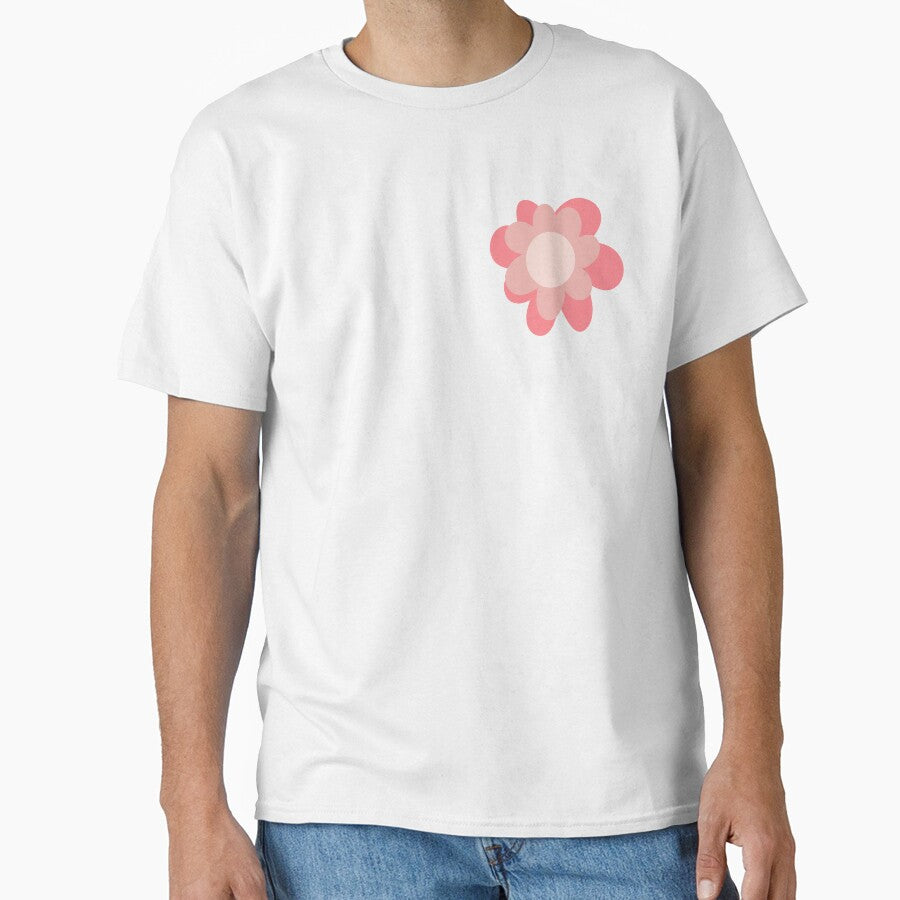 Pink Retro Groovy Flower Classic T-Shirt