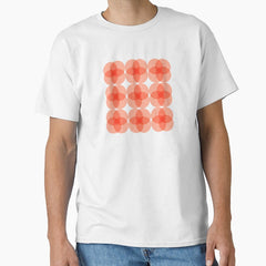 Retro flower mid century modern vintage style pattern - peach Classic T-Shirt