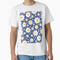 Retro style minimalist daisy floral Classic T-Shirt