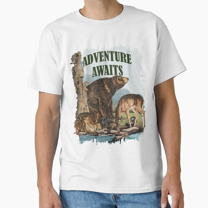 Adventure Awaits Vintage Wildlife Nature Design Earth Day Every Day Classic T Shirt