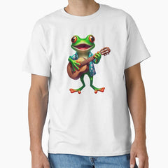 Artistic Frog Playing Guitar A Perfect Blend Of Music And Art Classic T Shirt