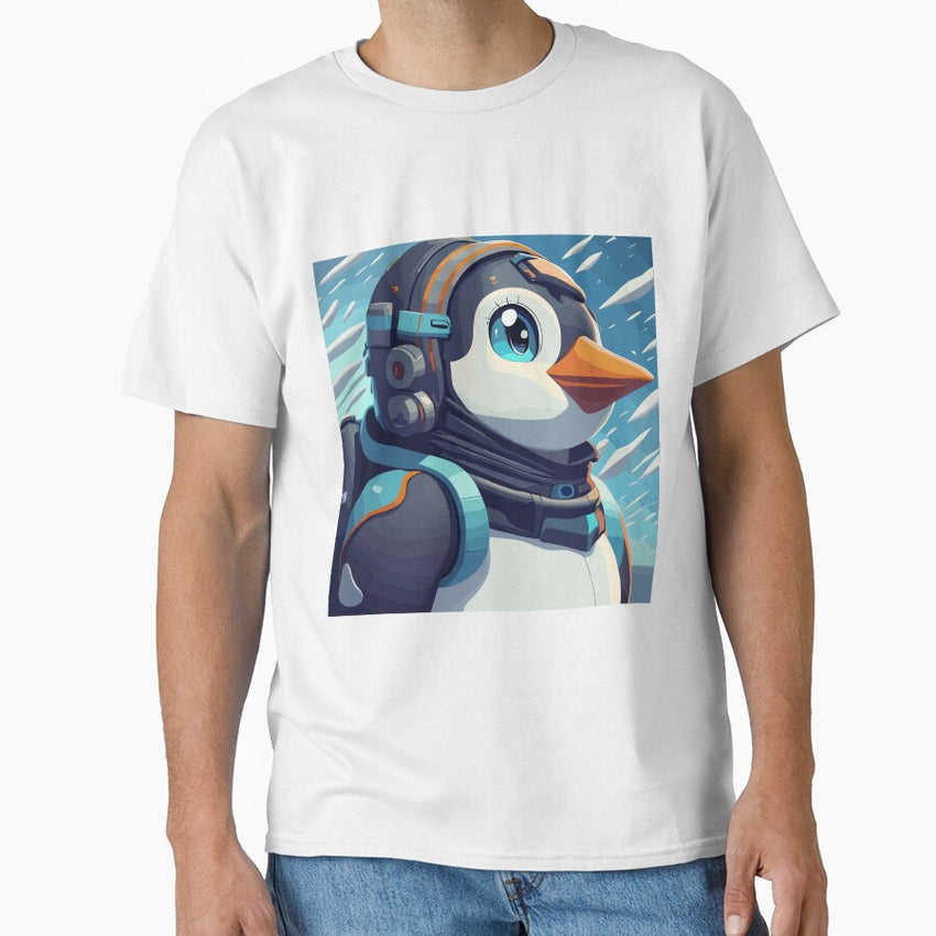 Antarctic Avenger: Superhero Penguin Art Classic T-Shirt