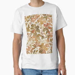 Retro Leafy Flower Pattern Classic T-Shirt