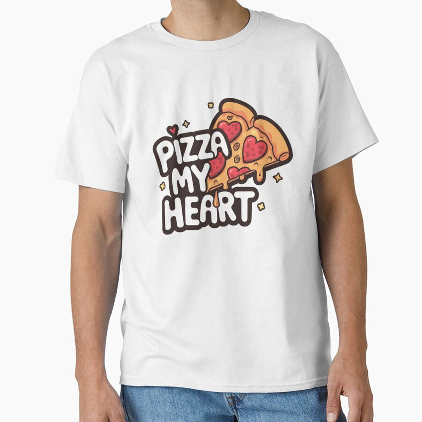 Pizza My Heart Fun Valentines Day Design for Pizza Lovers Classic T-Shirt