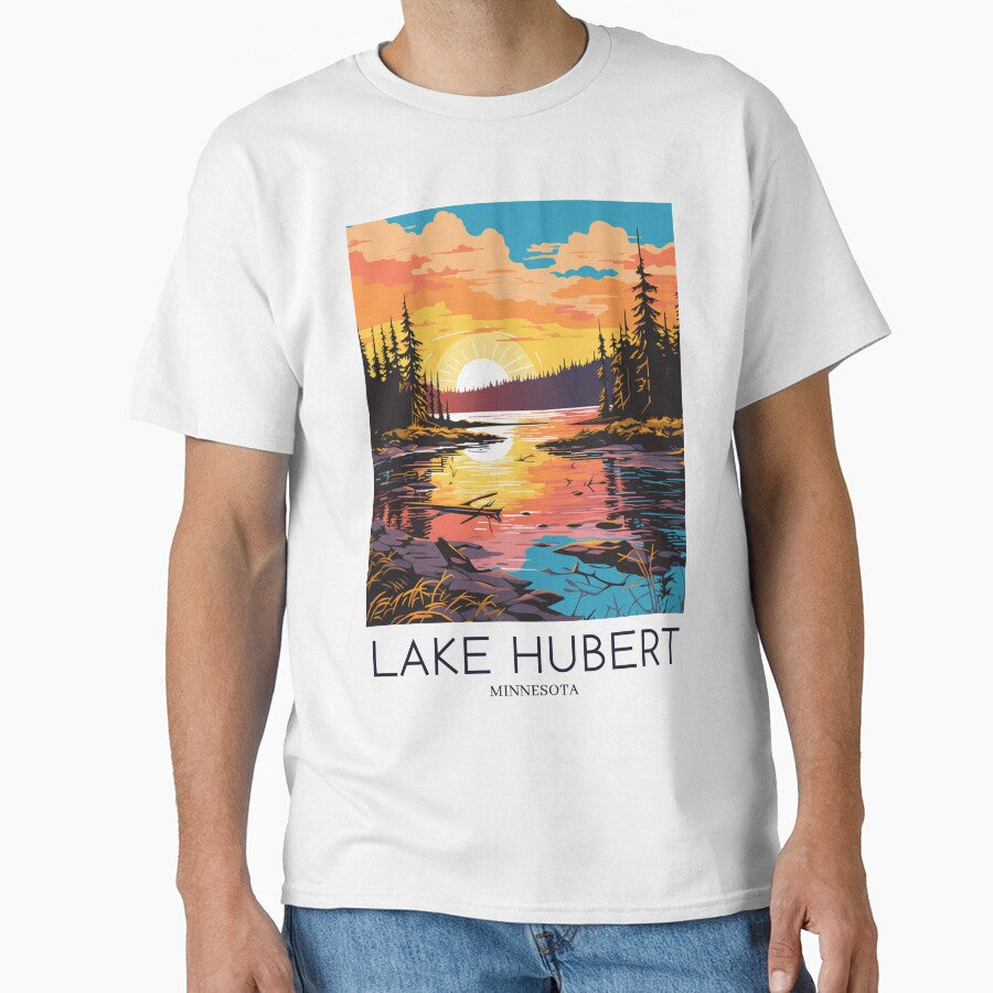 A Pop Art Travel Print of Lake Hubert - Minnesota Classic T-Shirt