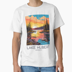 A Pop Art Travel Print Of Lake Hubert Minnesota Classic T Shirt