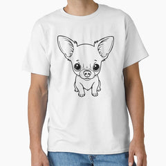 A cute Chihuahua wearing a tiny sweater and sitting in a teacup. Classic T-Shirt