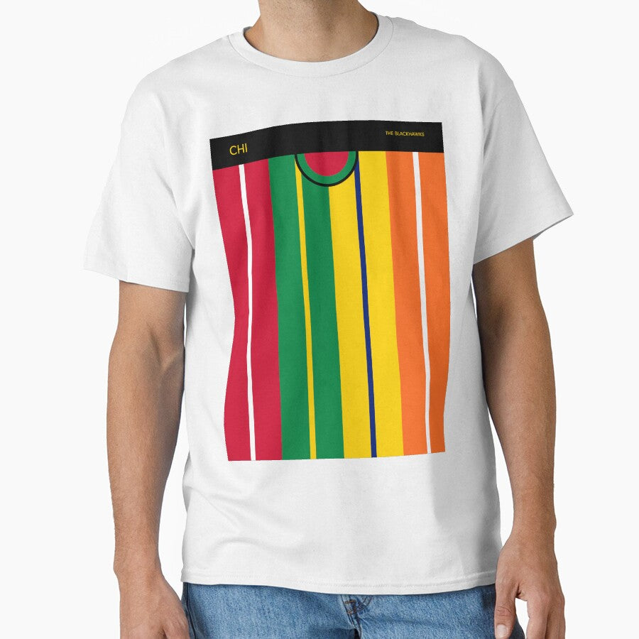 Chicago Blackhawks Geometric Minimal Art Design Classic T-Shirt
