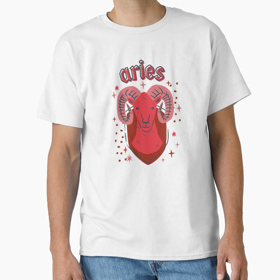 Aries Zodiac Ram Sticker Classic T-Shirt
