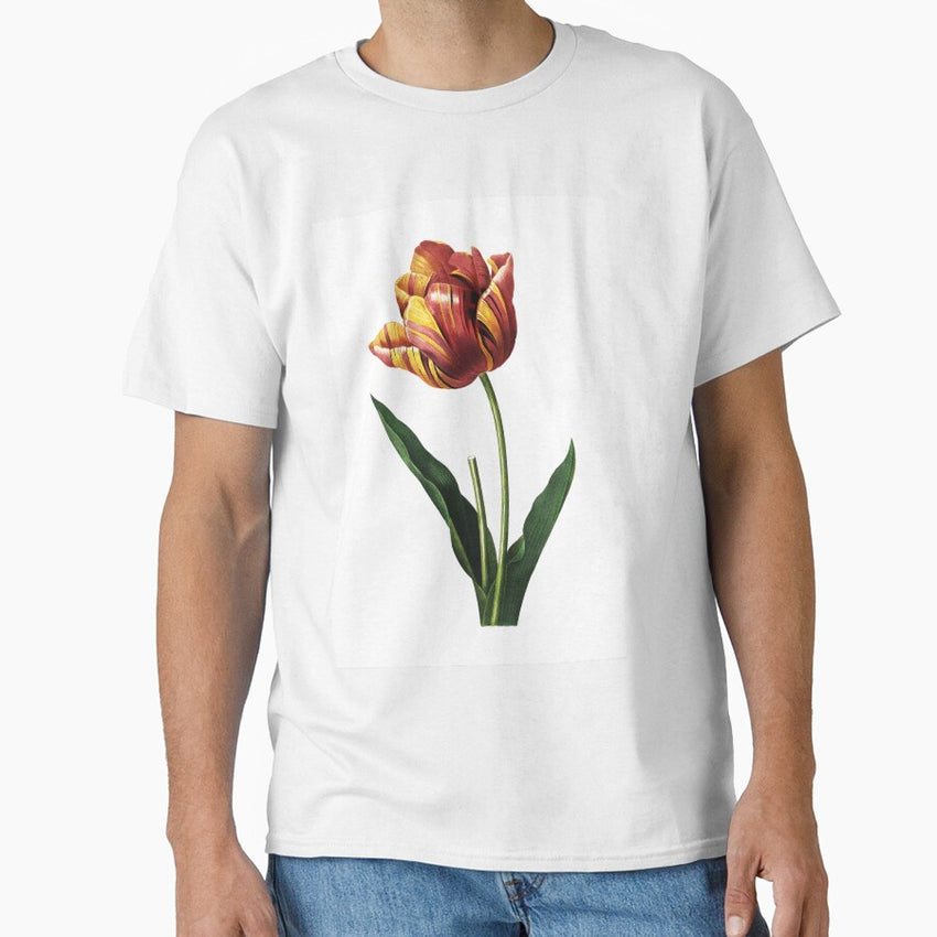 Big Tulip Vibrant Flower Vintage Retro Art Botanical Illustration Classic T-Shirt