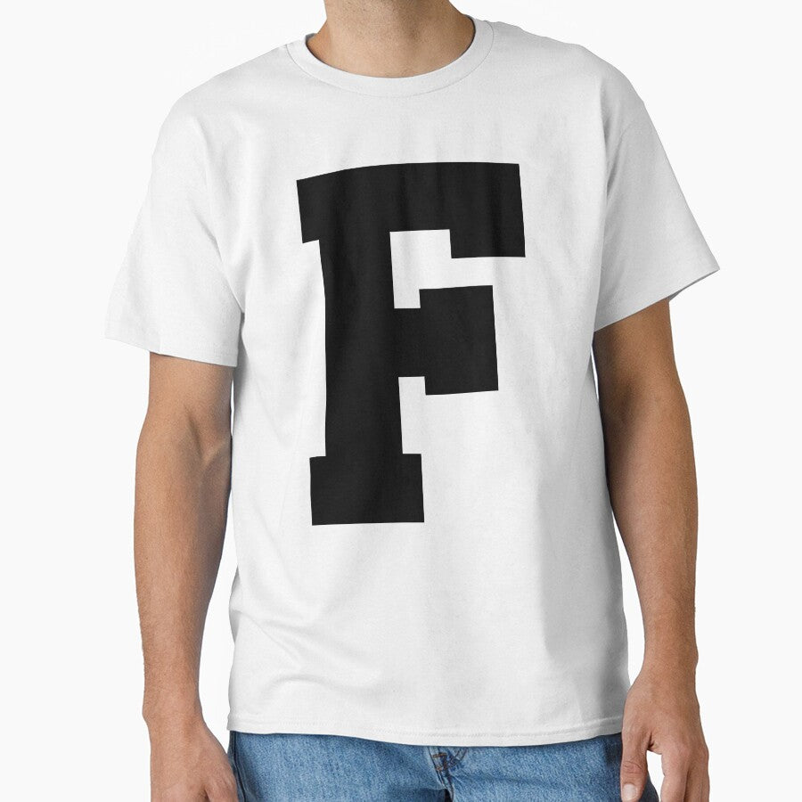 Alphabet, Black F, Sports letter F Classic T-Shirt