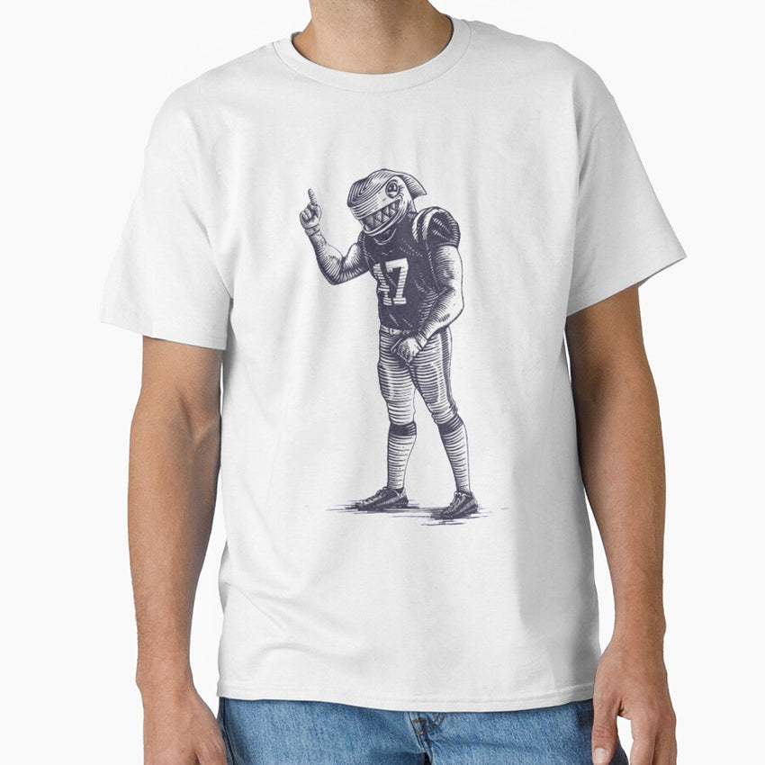 American Football Player Shark Classic T Shirt