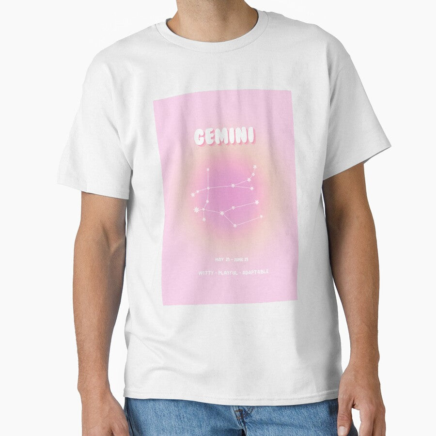 Gemini Aura Print / Aesthetic Zodiac Sign Wall Art Classic T-Shirt