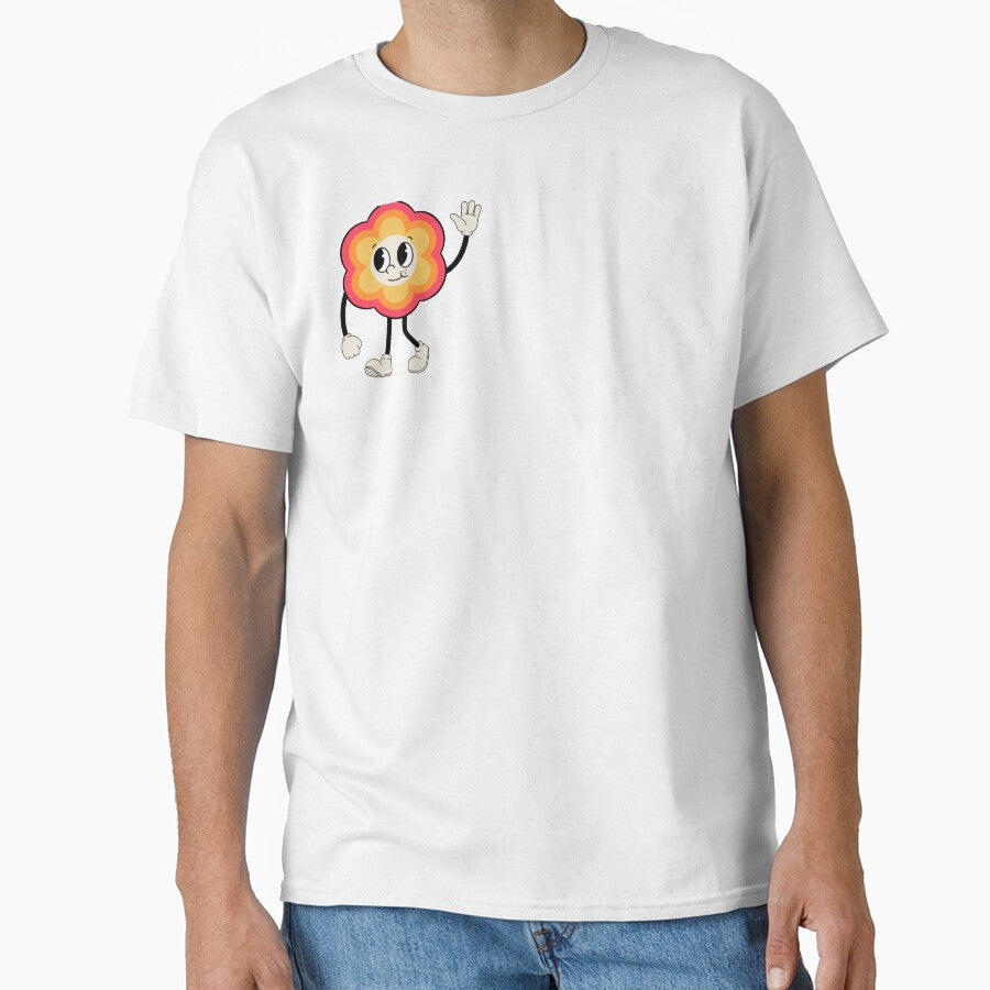 Retro Flower Figure (Yellow) Classic T-Shirt