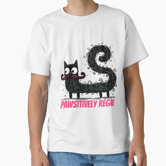black furry positive cat illustration Classic T-Shirt