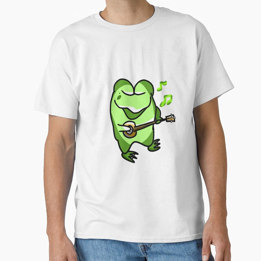 Cheerful Frog Playing A Modern Phin Classic T Shirt