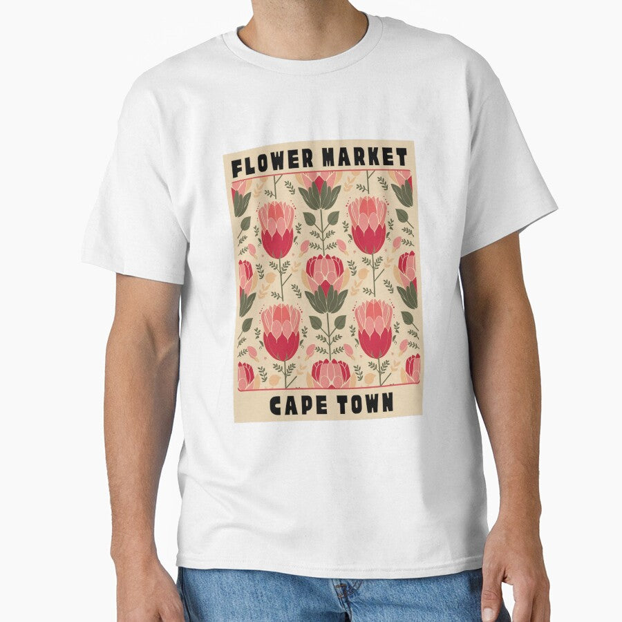 Vintage minimalist Cape town Flower Market Classic T-Shirt