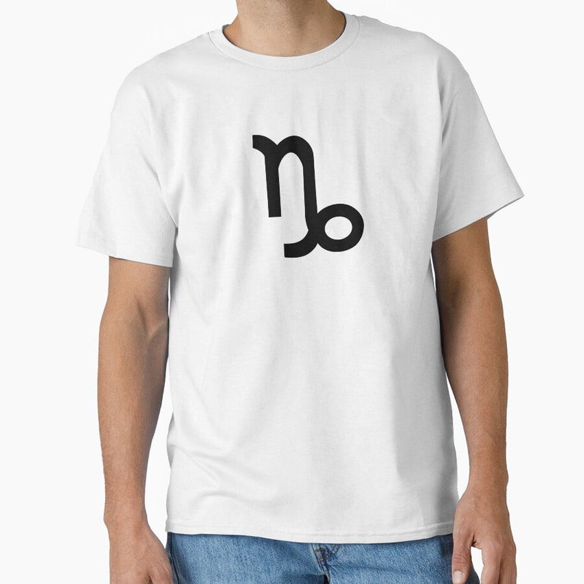 Black simple zodiac sign Capricorn Classic T-Shirt