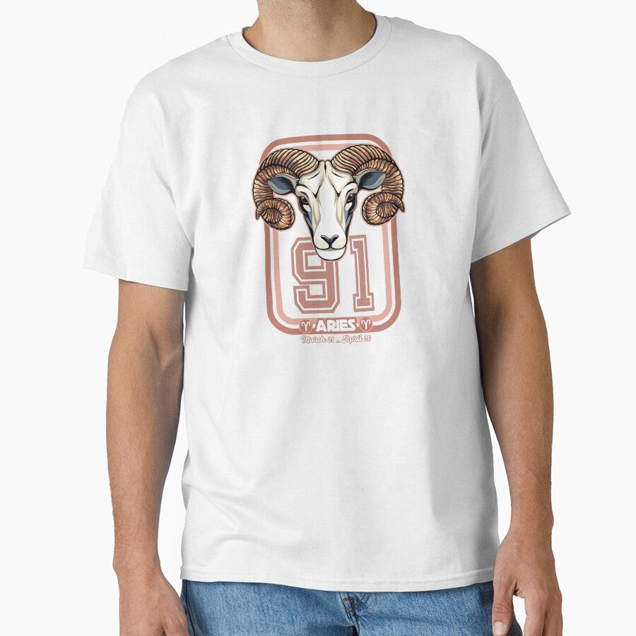Aries Born in 1991 Zodiac star sign horoscope Astrology Classic T-Shirt